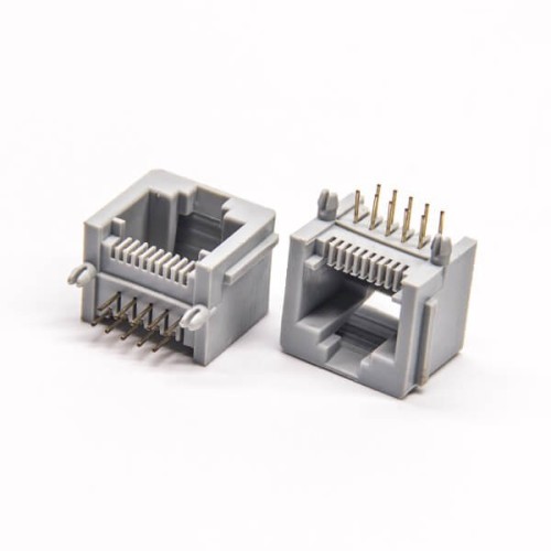 RJ50 10P10C Right Angled Gray Plastic Modular Connector Unshielded without LED RJ50 10P10C Right Angled Gray Plastic Modular Connector Unshielded without LED