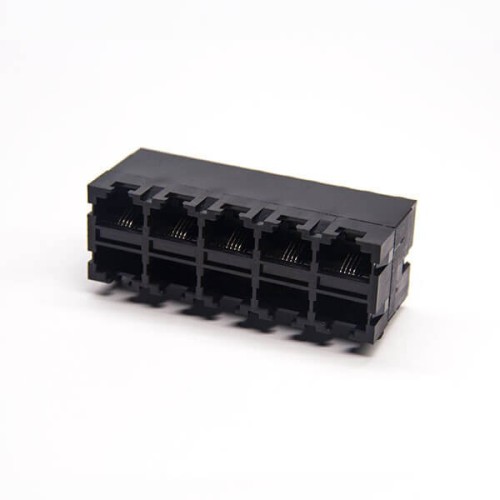 2*5 RJ9 Jack Right Angled Black Plastic Unshielded 4P4C 2*5 RJ9 Jack Right Angled Black Plastic Unshielded 4P4C