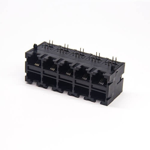 2*5 RJ9 Jack Right Angled Black Plastic Unshielded 4P4C 2*5 RJ9 Jack Right Angled Black Plastic Unshielded 4P4C