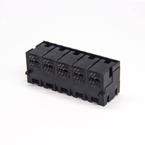 2*5 RJ9 Jack Right Angled Black Plastic Unshielded 4P4C 2*5 RJ9 Jack Right Angled Black Plastic Unshielded 4P4C
