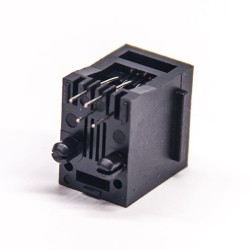 4P4C Couplereth Etherrnet Network Modular Connector Unshielded Through Hole
