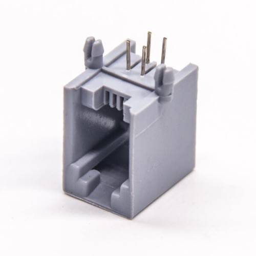 RJ9 4P4C Socket Modular Network Connector Right Angled Through Hole RJ9 4P4C Socket Modular Network Connector Right Angled Through Hole
