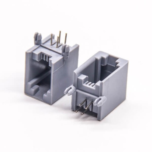 RJ9 4P4C Socket Modular Network Connector Right Angled Through Hole RJ9 4P4C Socket Modular Network Connector Right Angled Through Hole