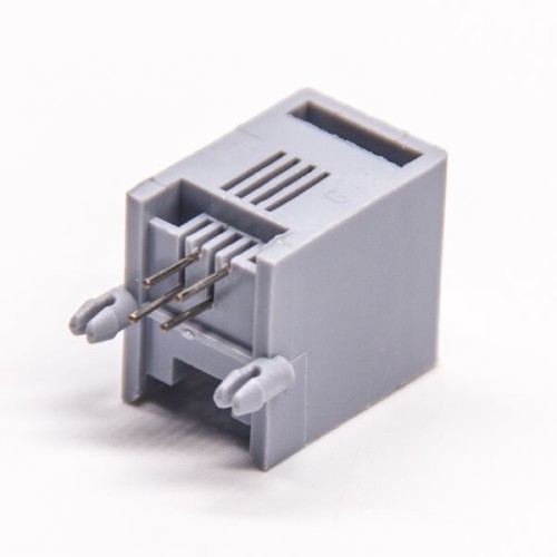 RJ9 4P4C Socket Modular Network Connector Right Angled Through Hole RJ9 4P4C Socket Modular Network Connector Right Angled Through Hole