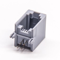 RJ9 4P4C Socket Modular Network Connector Right Angled Through Hole 30pcs