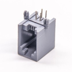 RJ9 4P4C Socket Modular Network Connector Right Angled Through Hole 30pcs