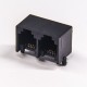 RJ9 6P4C Jack Connector 1x2 port 90° Black Unshielded Without LEDS Through Hole RJ9 6P4C Jack Connector 1x2 port 90° Black Unshielded Without LEDS Through Hole