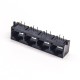 RJ9 Multiple Port Connectors 1*4 Unshielded Black Plastic 4P4C RJ9 Multiple Port Connectors 1*4 Unshielded Black Plastic 4P4C