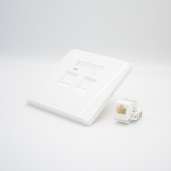86 Network Panel 2 Hole Jack RJ11 Dual Port CAT3 White Information Panel