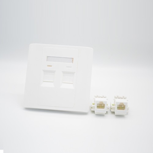 86 Network Panel 2 Hole Jack RJ11 Dual Port CAT3 White Information Panel 86 Network Panel 2 Hole Jack RJ11 Dual Port CAT3 White Information Panel
