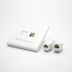 86 Network Panel 2 Hole Jack RJ45 Interface Unshield Network Module Computer Socket