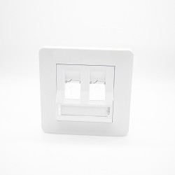 86 Panel CAT6 Dual Port White Network Information Module Panel