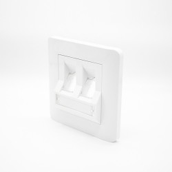 86 Panel CAT6 Dual Port White Network Information Module Panel