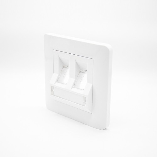 86 Panel CAT6 Dual Port White Network Information Module Panel 86 Panel CAT6 Dual Port White Network Information Module Panel