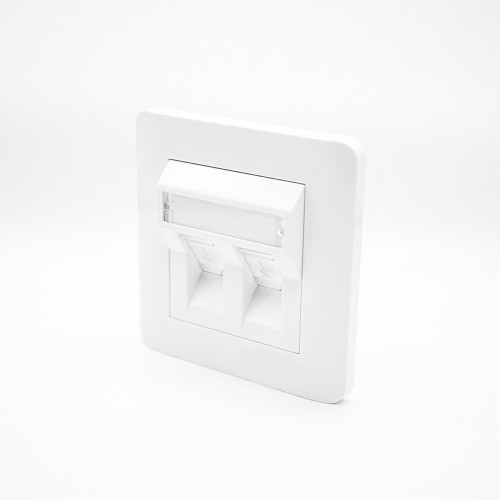 86 Panel CAT6 Dual Port White Network Information Module Panel 86 Panel CAT6 Dual Port White Network Information Module Panel