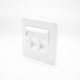 86 Panel CAT6 Dual Port White Network Information Module Panel 86 Panel CAT6 Dual Port White Network Information Module Panel