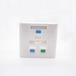 86 Panel White Plastic Unshield 3 Ports Telephone Network Interface Socket