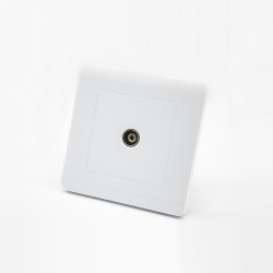 Panel Socket TV Head Single Hole White Plastic Concealed Panel