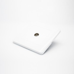 Panel Socket TV Head Single Hole White Plastic Concealed Panel