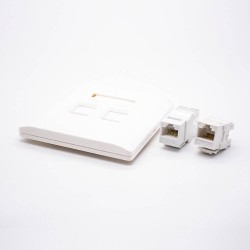 Panel Socket Unshield Dual Port RJ45 Jack Type 86 Information Panel