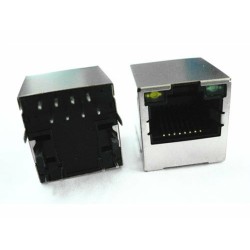 HY951180A 1Port upright RJ45 Connector with Magnetics LED