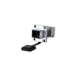 YT-RJ45 Series RJ45 Female Socket Straight Dual Port IP65 Waterproof Ethernet Connector Panel Mount