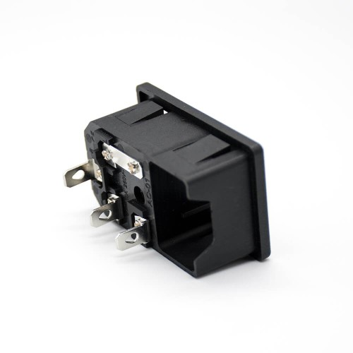 AC Power Jack With Fuse AC-01A Through Hole Straight 3 Pin Male AC Power Jack With Fuse AC-01A Through Hole Straight 3 Pin Male