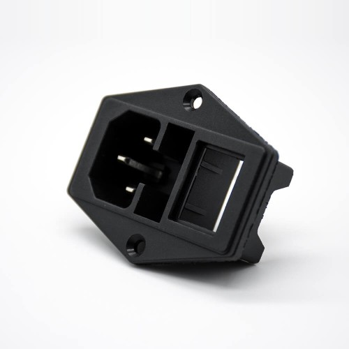 AC Power Supply Jack 3 Pin Male Straight Through Hole With Fuse AC-01A AC Power Supply Jack 3 Pin Male Straight Through Hole With Fuse AC-01A