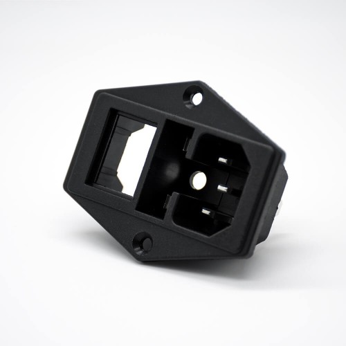 AC Power Supply Jack 3 Pin Male Straight Through Hole With Fuse AC-01A AC Power Supply Jack 3 Pin Male Straight Through Hole With Fuse AC-01A