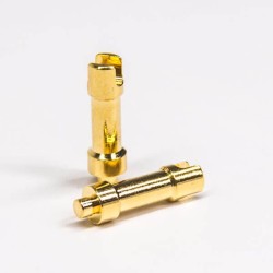 Brass Battery Connector Straight Type Gold Plated Plug
