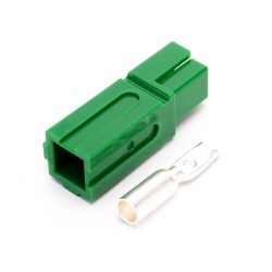 1 Way Power Connector Quick Connect Disconnect 600V 120Amp Battery Cable Connector (Green Housing, 2AWG 4AWG 6AWG)