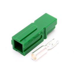 1 Way Power Connector Quick Connect Disconnect 600V 120Amp Battery Cable Connector (Green Housing, 2AWG 4AWG 6AWG)