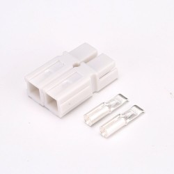 1 Way Power Connector Quick Connect Disconnect 600V 45Amp Battery Cable Connector for 10AWG Cable-White