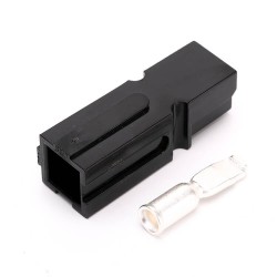 1 Way Power Connector Quick Connect Disconnect 600V 75Amp Battery Cable Connector (Black Housing, 6/8/10/12AWG)