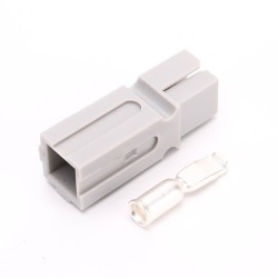 1 Way Power Connector Quick Connect Disconnect 600V 75Amp Battery Cable Connector (Gray Housing, 6/8/10/12AWG)
