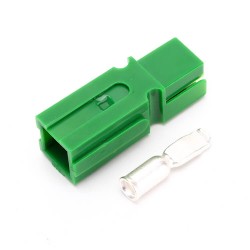 1 Way Power Connector Quick Connect Disconnect 600V 75Amp Battery Cable Connector (Green Housing, 6/8/10/12AWG)
