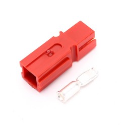 1 Way Power Connector Quick Connect Disconnect 600V 75Amp Battery Cable Connector (Red Housing, 6AWG 8AWG 10/12AWG)