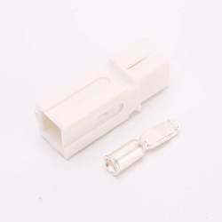 1 Way Power Connector Quick Connect Disconnect 600V 75Amp Battery Cable Connector (White Housing, 6,8,10,12AWG)