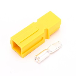 1 Way Power Connector Quick Connect Disconnect 600V 75Amp Battery Cable Connector (Yellow Housing, 6/8/10/12AWG)