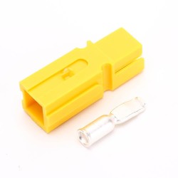 1 Way Power Connector Quick Connect Disconnect 600V 75Amp Battery Cable Connector (Yellow Housing, 6/8/10/12AWG)