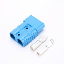 2 Way Power Connector Quick Connect Disconnect 600V 175Amp Battery Cable Connector (Blue Housing, 1.0/2/4 4AWG)