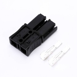 2 Way Power Connector Quick Connect Disconnect 600V 40Amp Battery Cable Connector (Black Housing, 10AWG)