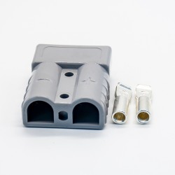 2 Way Power Connector Quick Connect Disconnect 600V 50Amp Battery Cable Connector (Grey Housing, 6/8/10/12AWG)