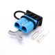 600V 120Amp Blue Housing 2 Way Battery Power Cable Connector Grey T-Bar Handle Black Dustproof Cover 600V 120Amp Blue Housing 2 Way Battery Power Cable Connector Grey T-Bar Handle Black Dustproof Cover