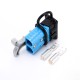 600V 120Amp Blue Housing 2 Way Battery Power Cable Connector Grey T-Bar Handle Black Dustproof Cover 600V 120Amp Blue Housing 2 Way Battery Power Cable Connector Grey T-Bar Handle Black Dustproof Cover