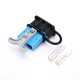 600V 120Amp Blue Housing 2 Way Battery Power Cable Connector Grey T-Bar Handle Black Dustproof Cover 600V 120Amp Blue Housing 2 Way Battery Power Cable Connector Grey T-Bar Handle Black Dustproof Cover