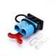 600V 120Amp Blue Housing 2 Way Battery Power Cable Connector Red T-Bar Handle Black Dustproof Cover 600V 120Amp Blue Housing 2 Way Battery Power Cable Connector Red T-Bar Handle Black Dustproof Cover