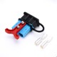 600V 120Amp Blue Housing 2 Way Battery Power Cable Connector Red T-Bar Handle Black Dustproof Cover 600V 120Amp Blue Housing 2 Way Battery Power Cable Connector Red T-Bar Handle Black Dustproof Cover