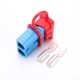 600V 120Amp Blue Housing 2 Way Battery Power Cable Connector with Red Dustproof Cover 600V 120Amp Blue Housing 2 Way Battery Power Cable Connector with Red Dustproof Cover
