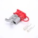 600V 120Amp Grey Housing 2 Way Battery Power Cable Connector Grey T-Bar Handle Red Dustproof Cover 600V 120Amp Grey Housing 2 Way Battery Power Cable Connector Grey T-Bar Handle Red Dustproof Cover